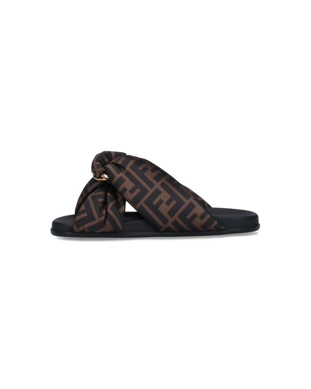 Fendi Black Feel Slide Sandals