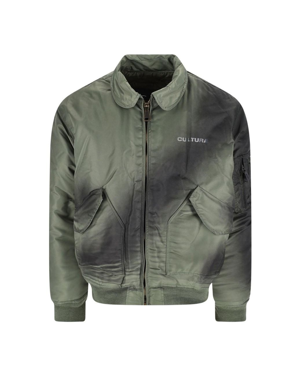 Cultura Green Zip Bomber Jacket for men