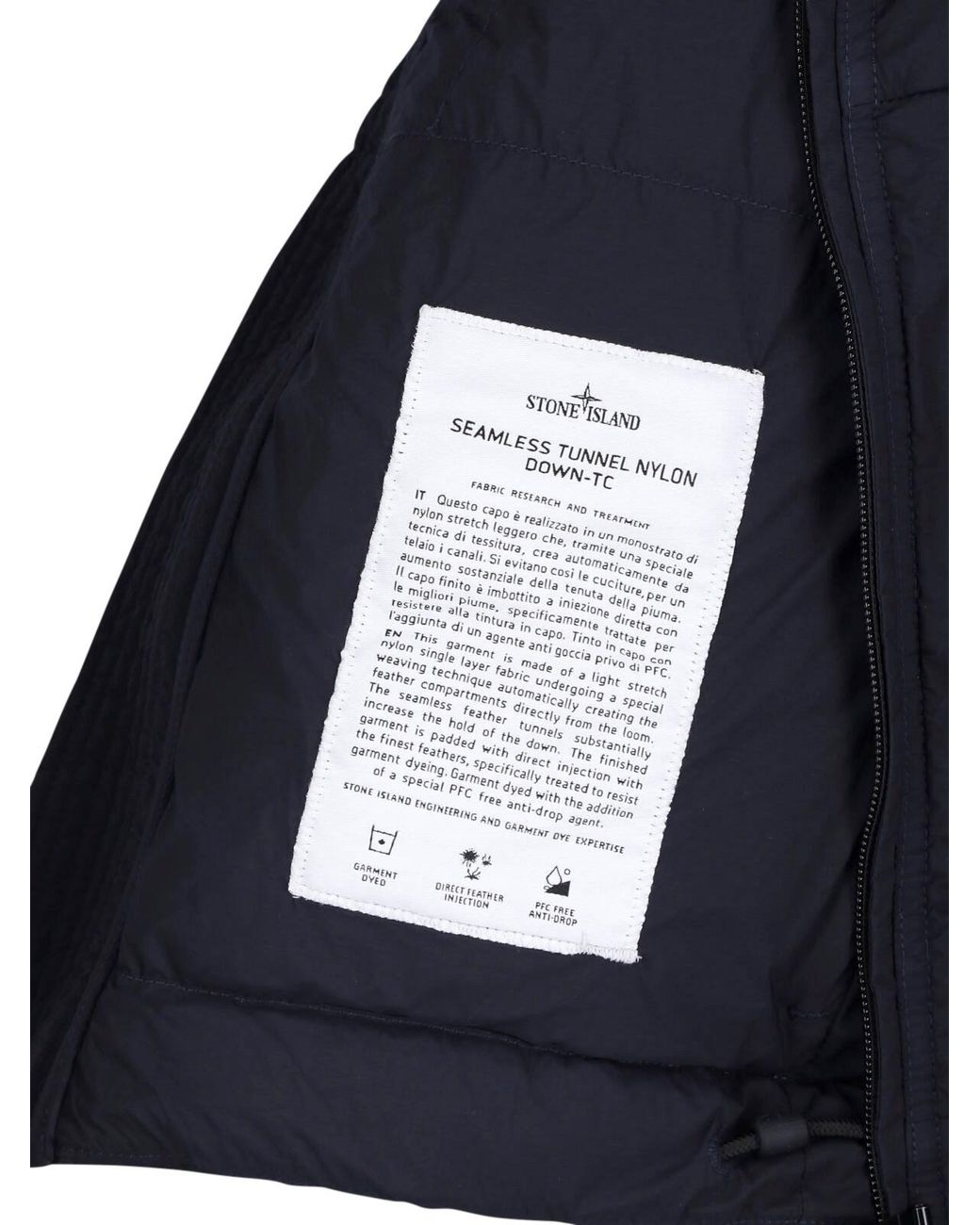 Stone Island Blue Vest "Seamless Tunnel" for men
