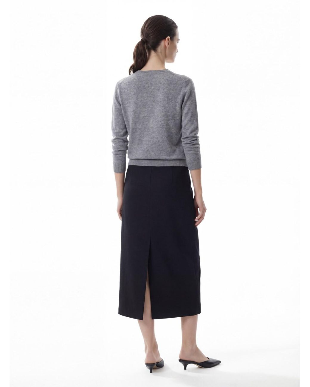 The Row Black Midi Skirt "Edric"