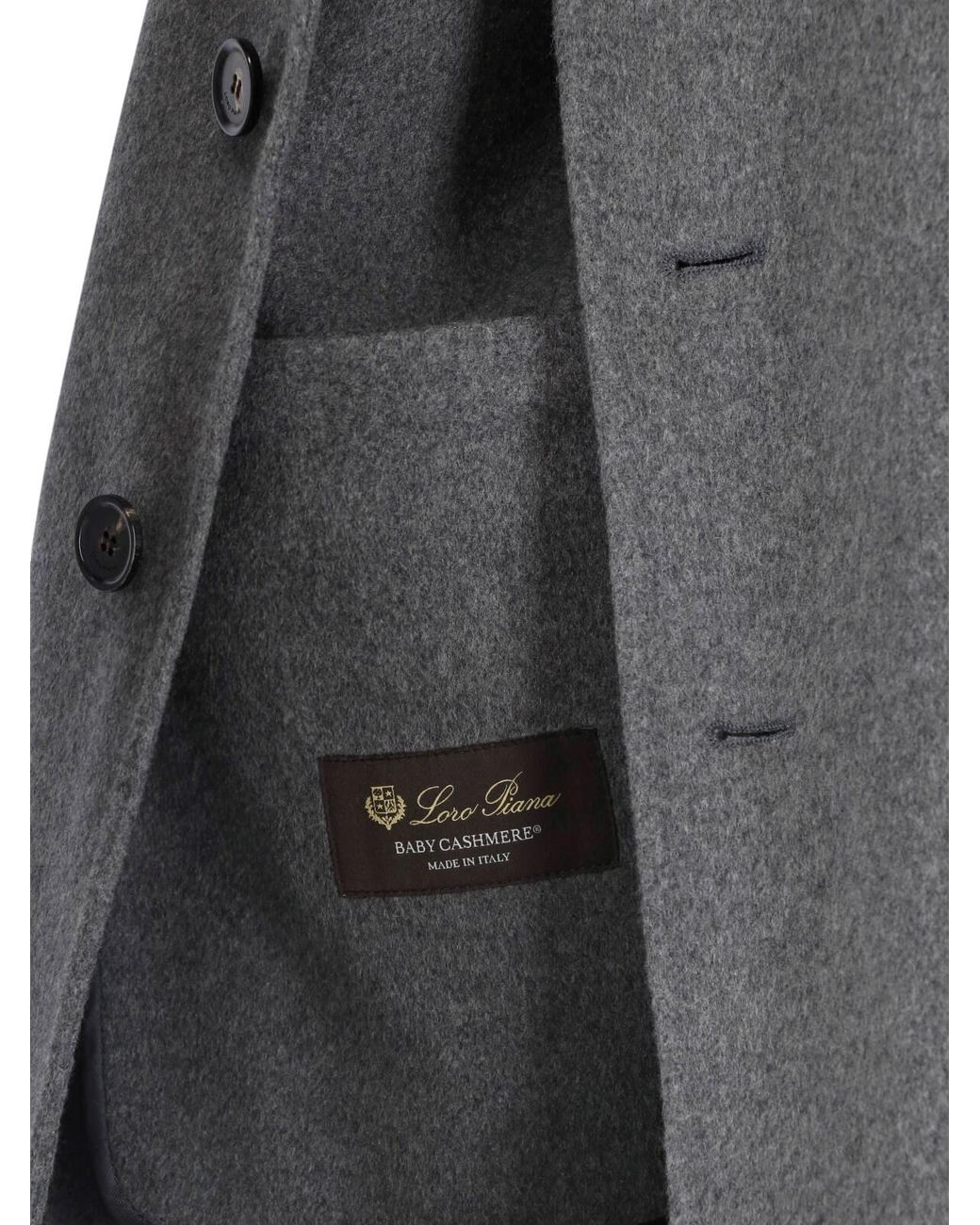 Loro Piana Gray Single-Breasted Coat “Paolo” for men