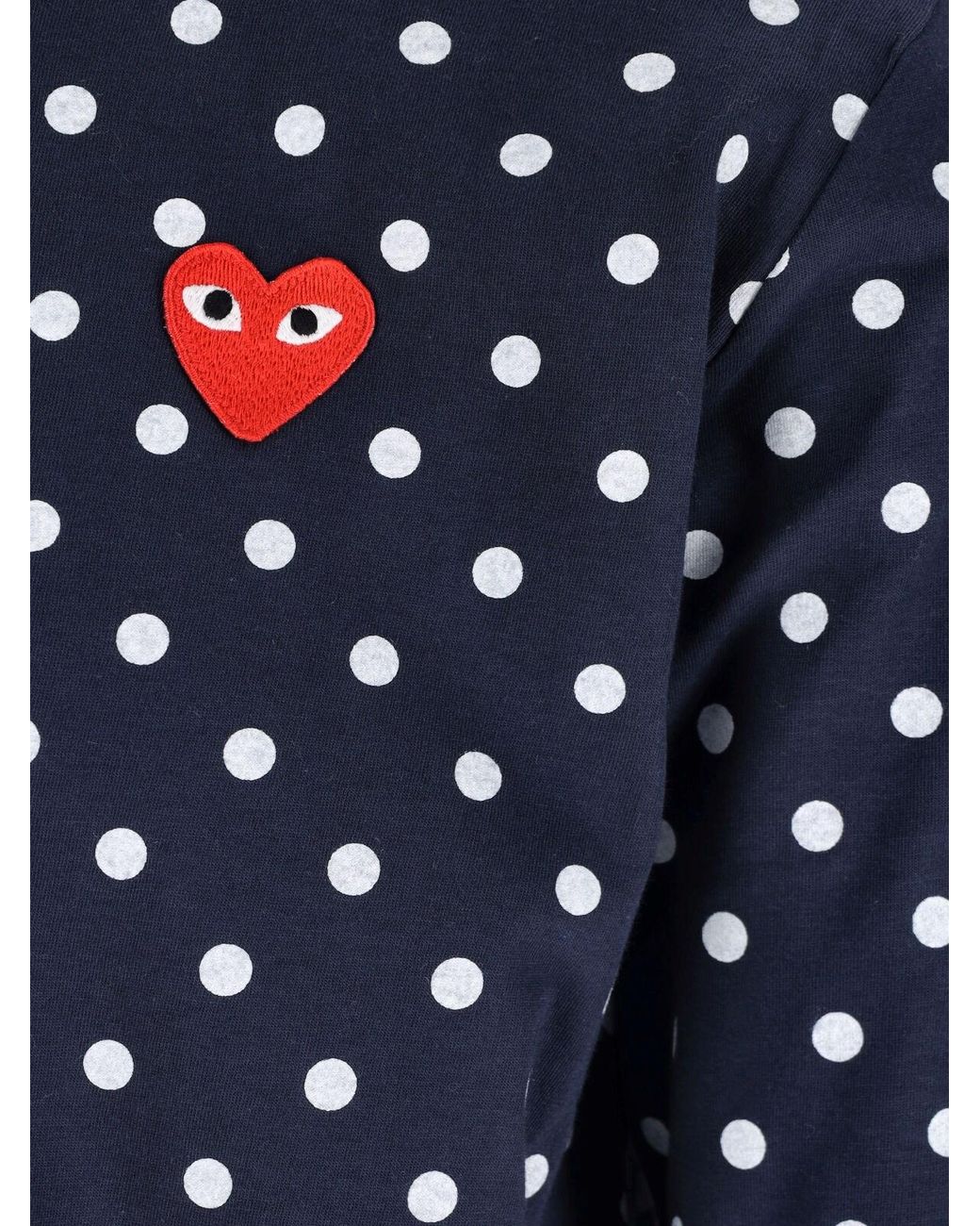 COMME DES GARÇONS PLAY Blue Polka Dot Logo T-Shirt