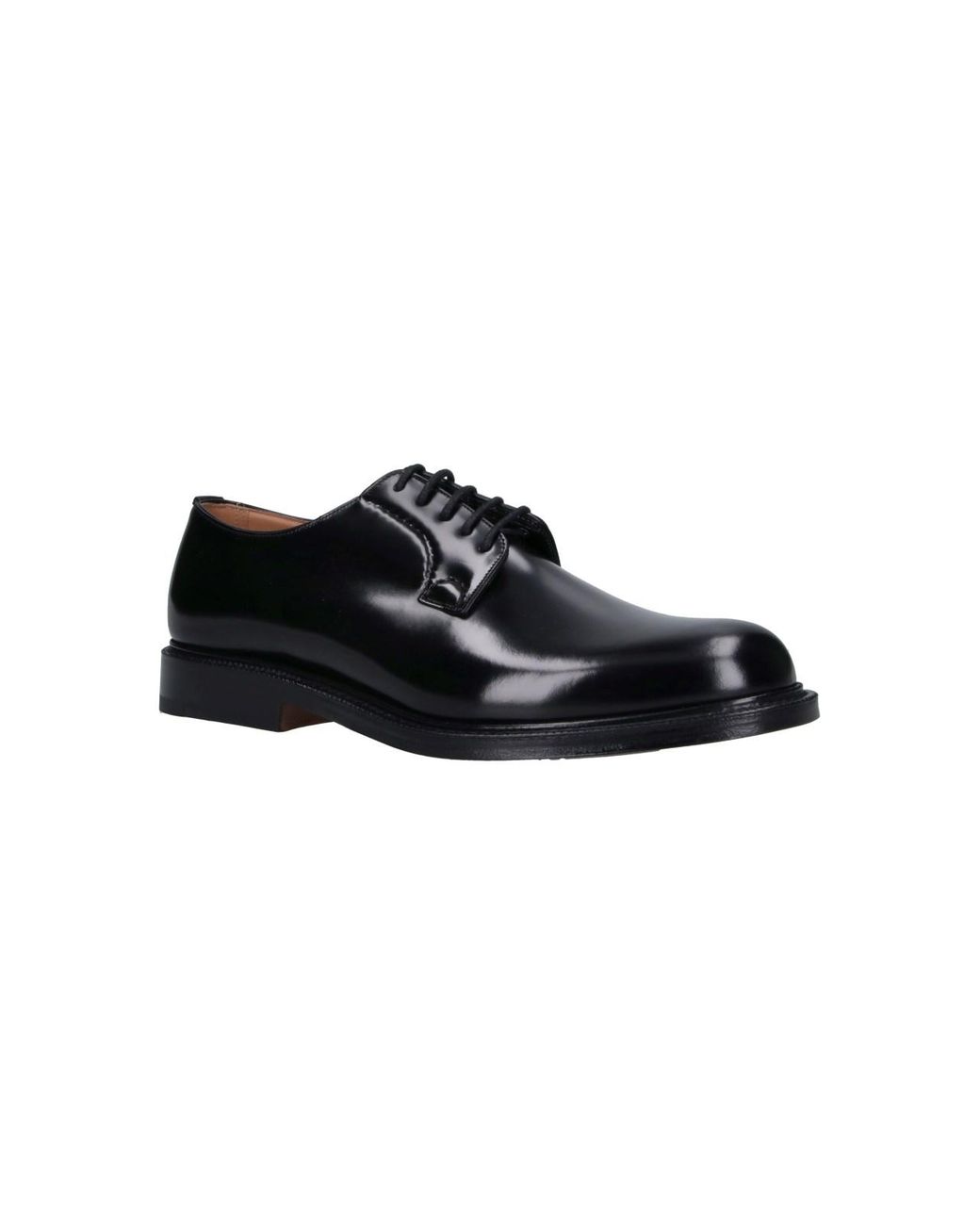 Church's Black Polished Leather Derby Shoes With Round Toe for men