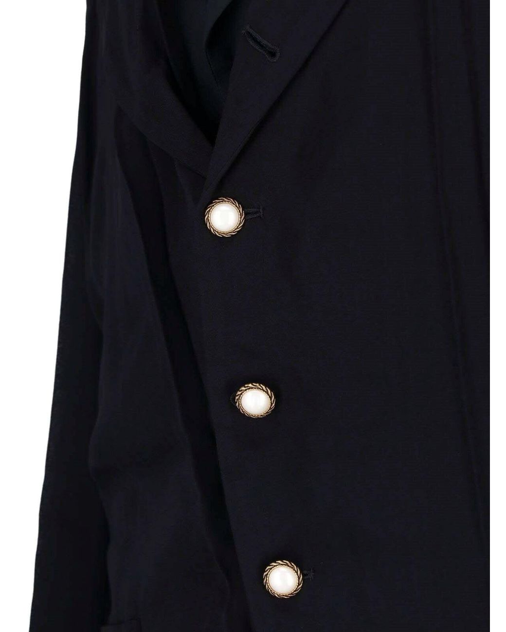 Comme des Garçons Blue Tailored Wool Blazer Coat