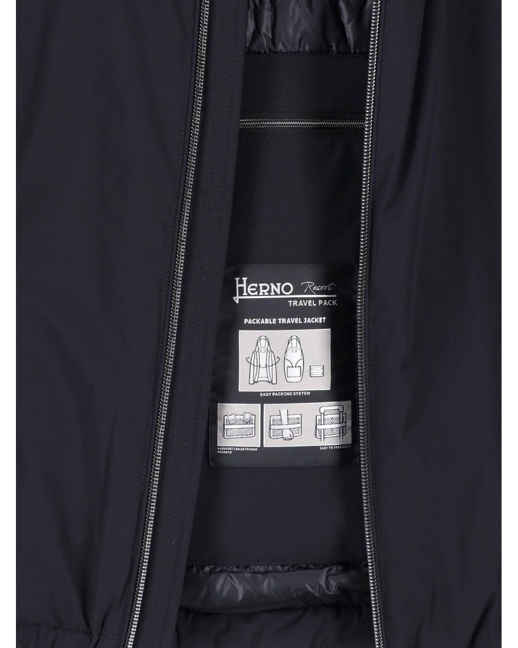 Herno Blue Hooded Zip Front Jacket for men