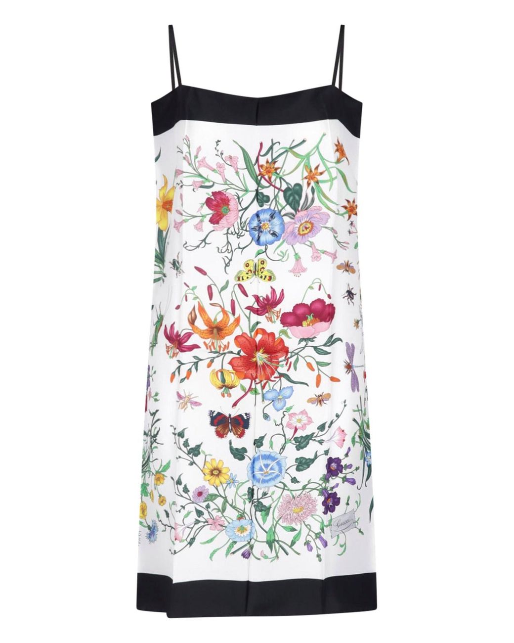 Gucci White Printed Silk Twill Midi Dress