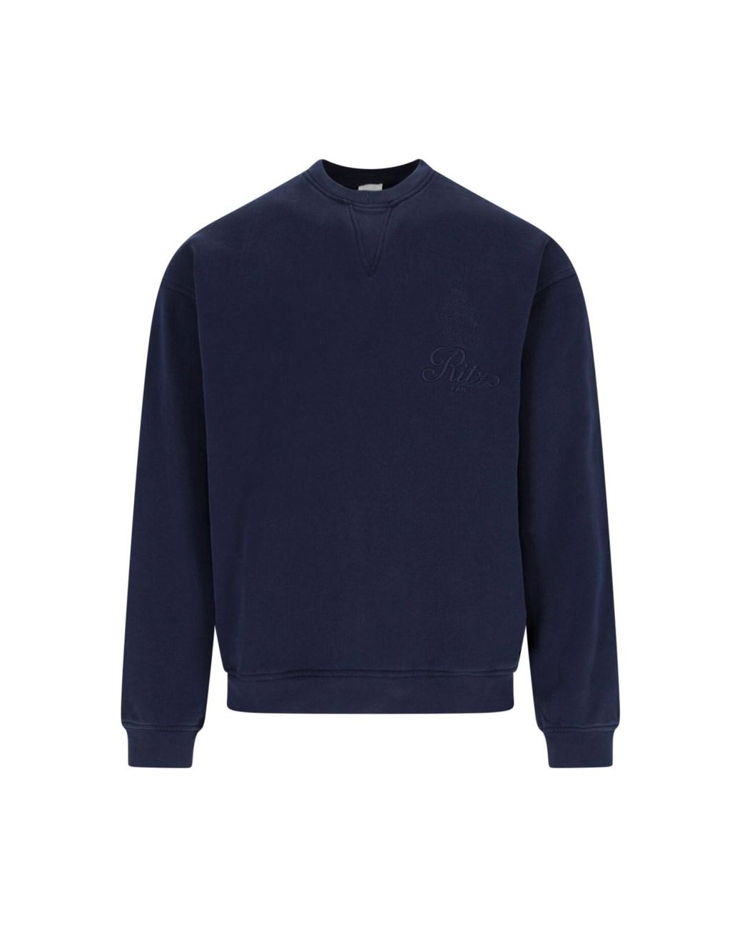 FRAME Blue Embroidered Logo Sweatshirt