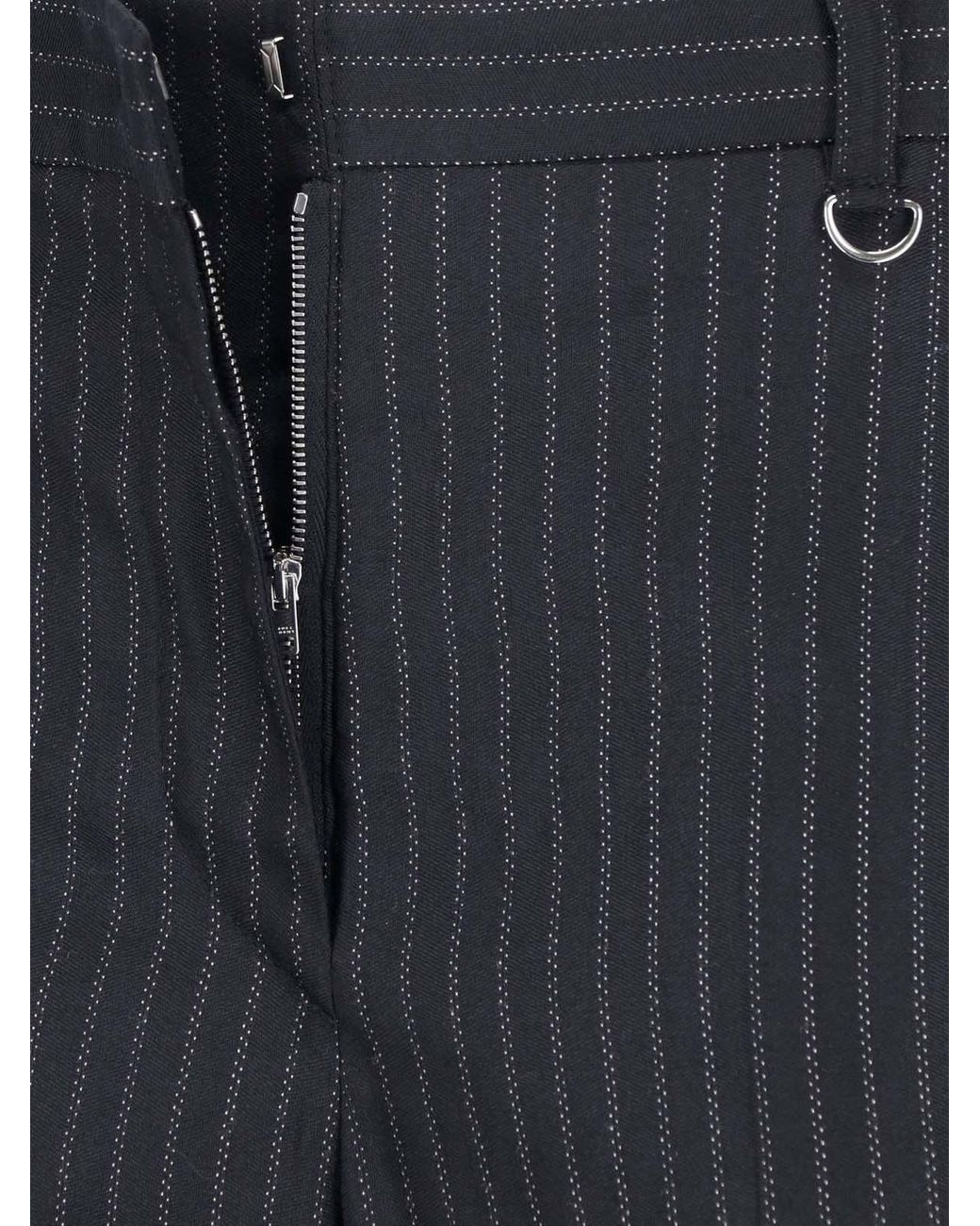 Isabel Marant Blue Tailored Pinstripe Straight-Leg Trousers