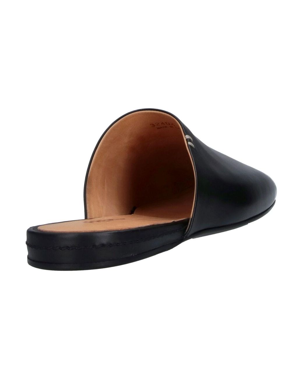 Premiata Black Leather Backless Mule Loafer for men