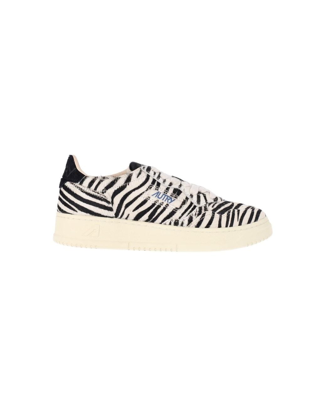 Autry White Zebra Print Low-Top Sneakers