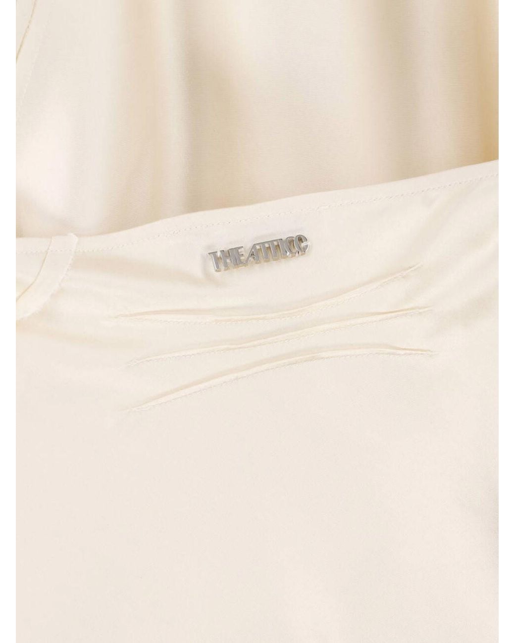 The Attico White Draped Asymmetrical Midi Skirt