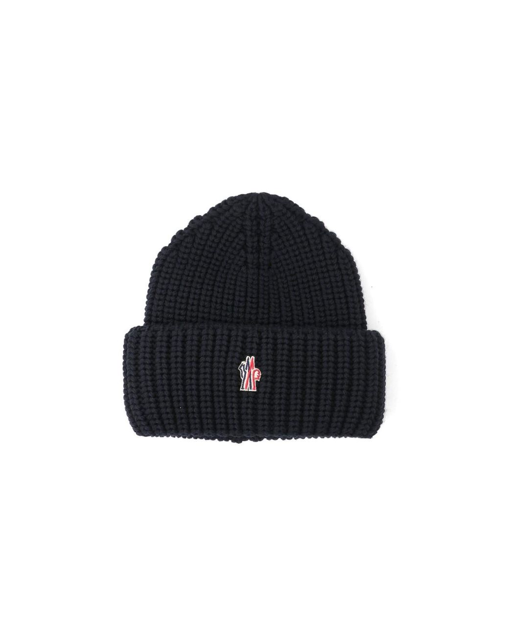 Moncler Black Logo Beanie for men