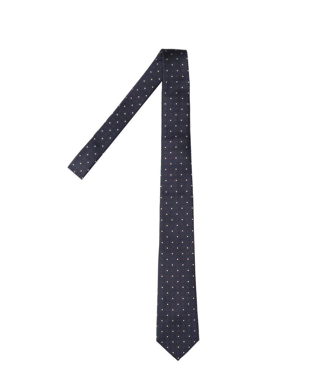 Saint Laurent Blue Polka Dot Silk Tie for men