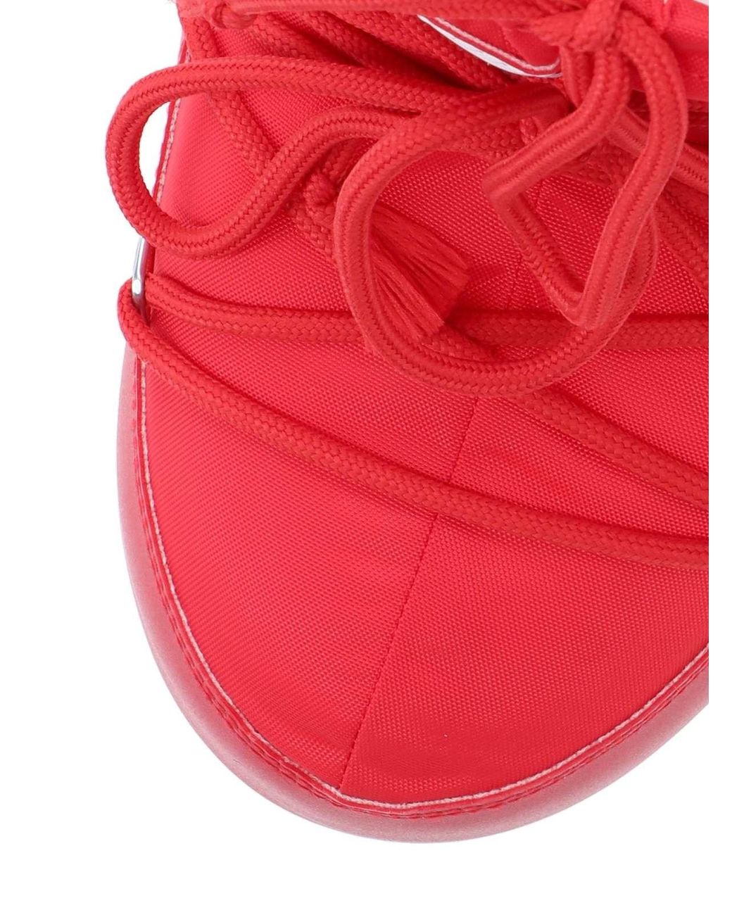 Moon Boot Red "Icon Low" Padded Ankle Boots