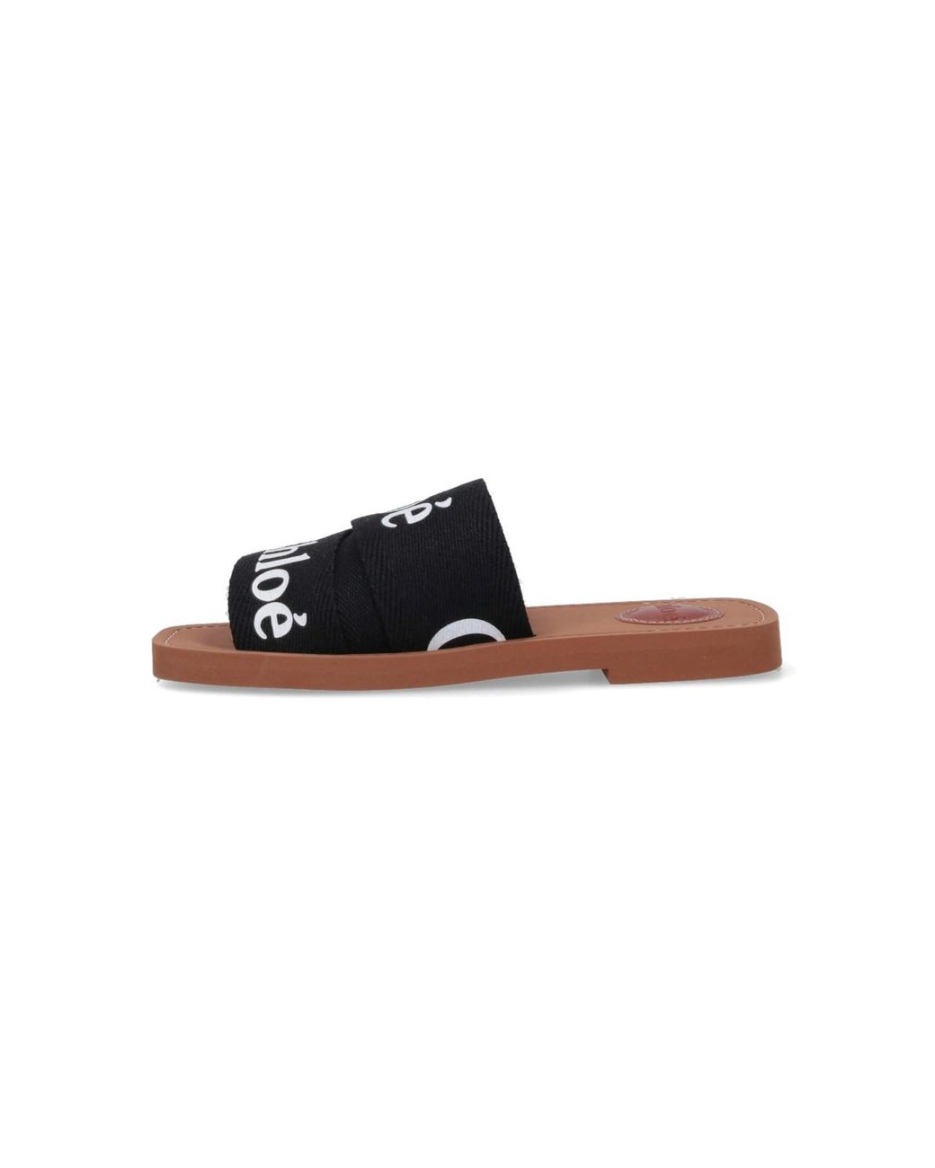 Chloé Black Linen Mini Sandals With Cushioned Footbed