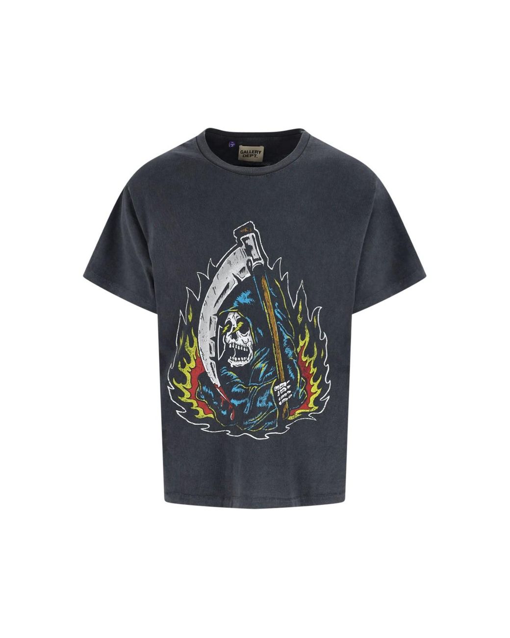 GALLERY DEPT. Blue Boxy Cropped Graphic T-Shirt for men