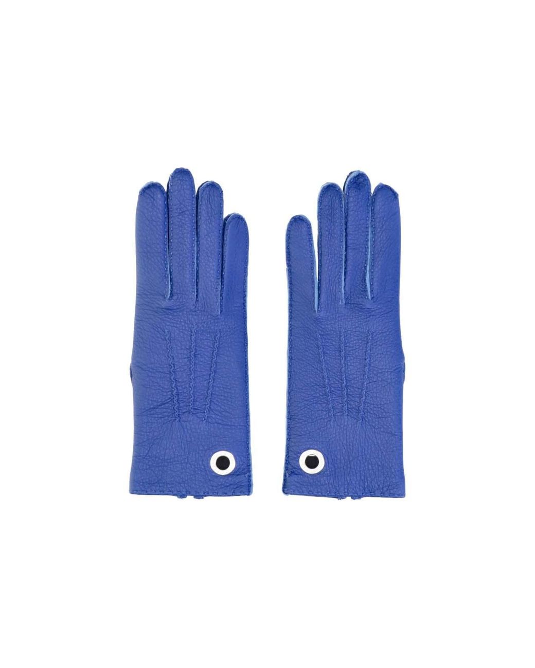 AMI Blue Leather Gloves