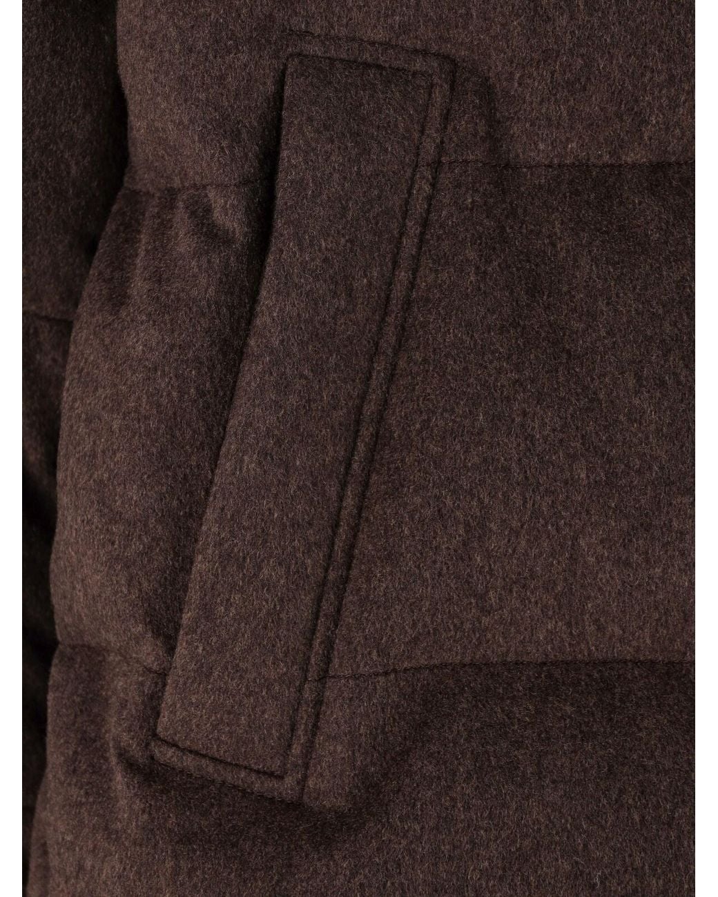 Loro Piana Brown Quilted Down Jacket "Giulio" for men
