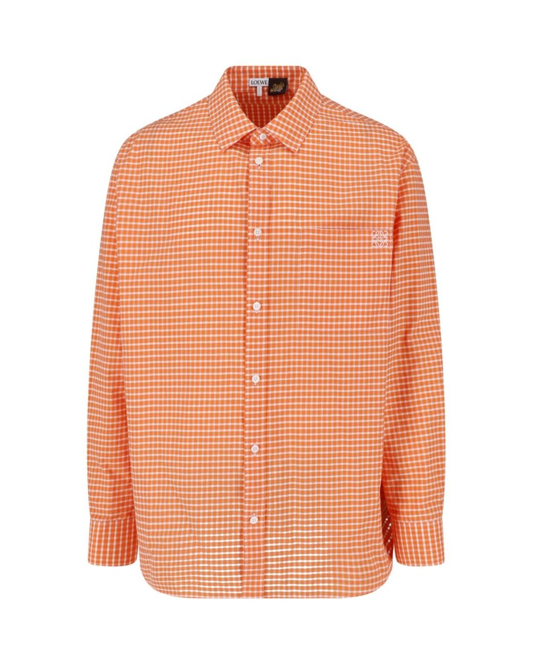 Loewe Orange Checked Cotton Shirt for men