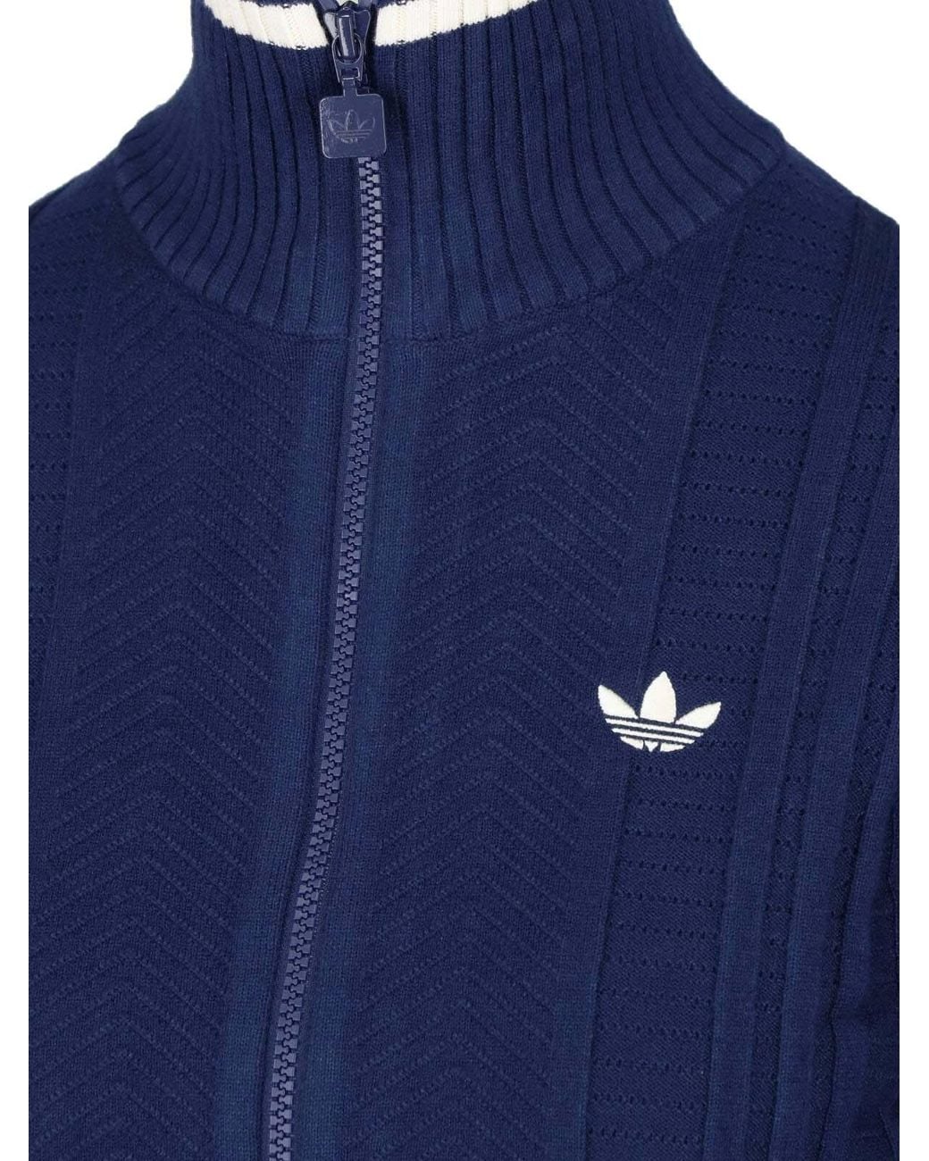 Adidas Blue Knit Zip Hoodie
