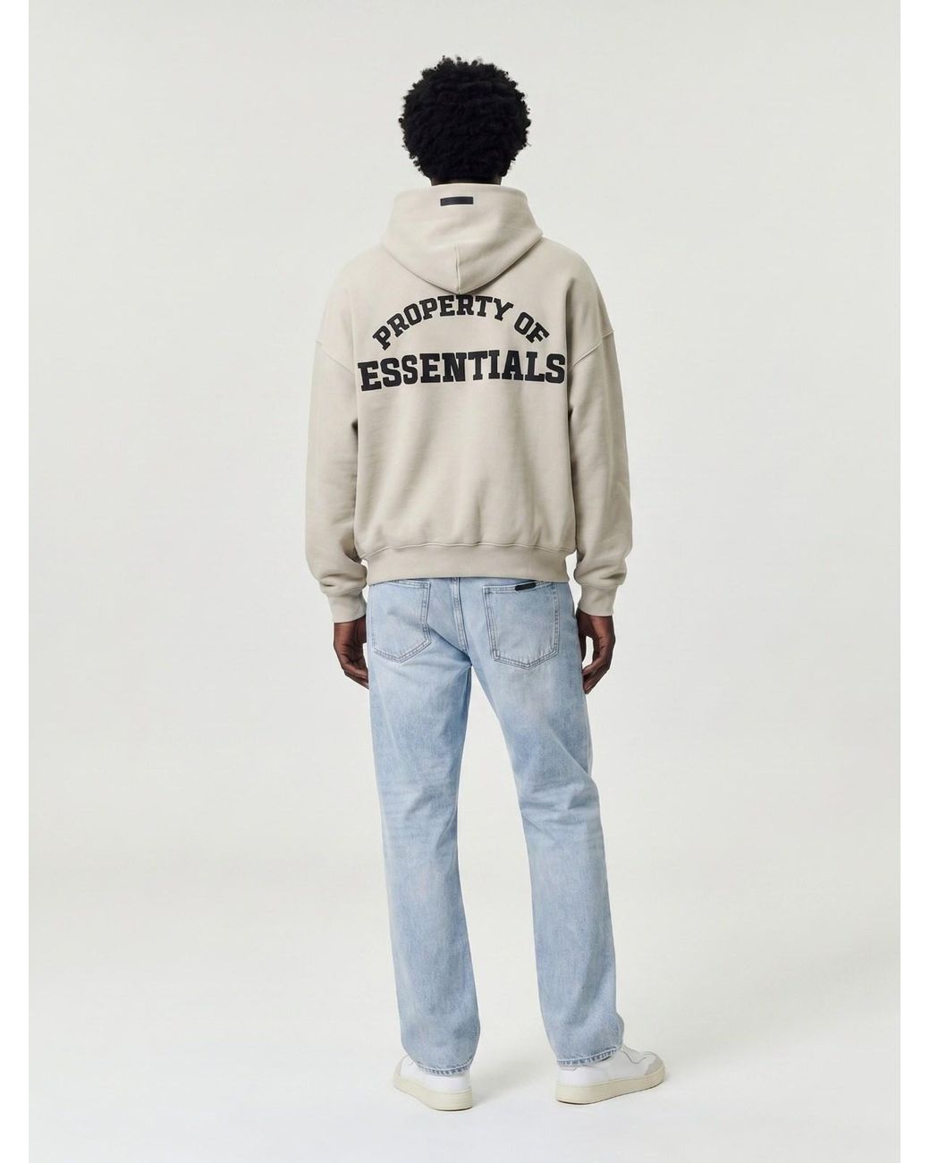 Fear Of God White Half-Zip Property Of Essentials Hoodie for men