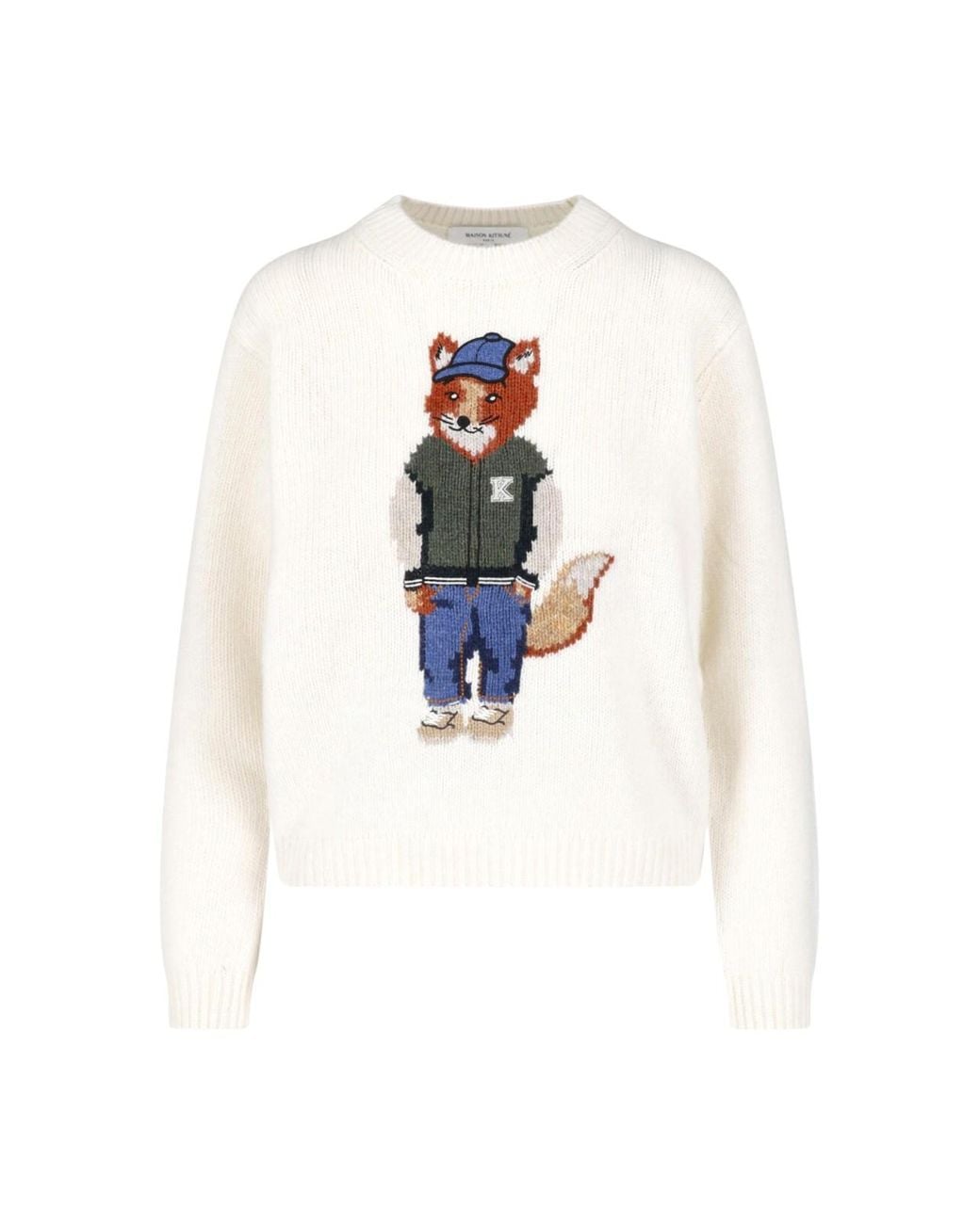 Maison Kitsuné White Sweater “Dressed Fox”
