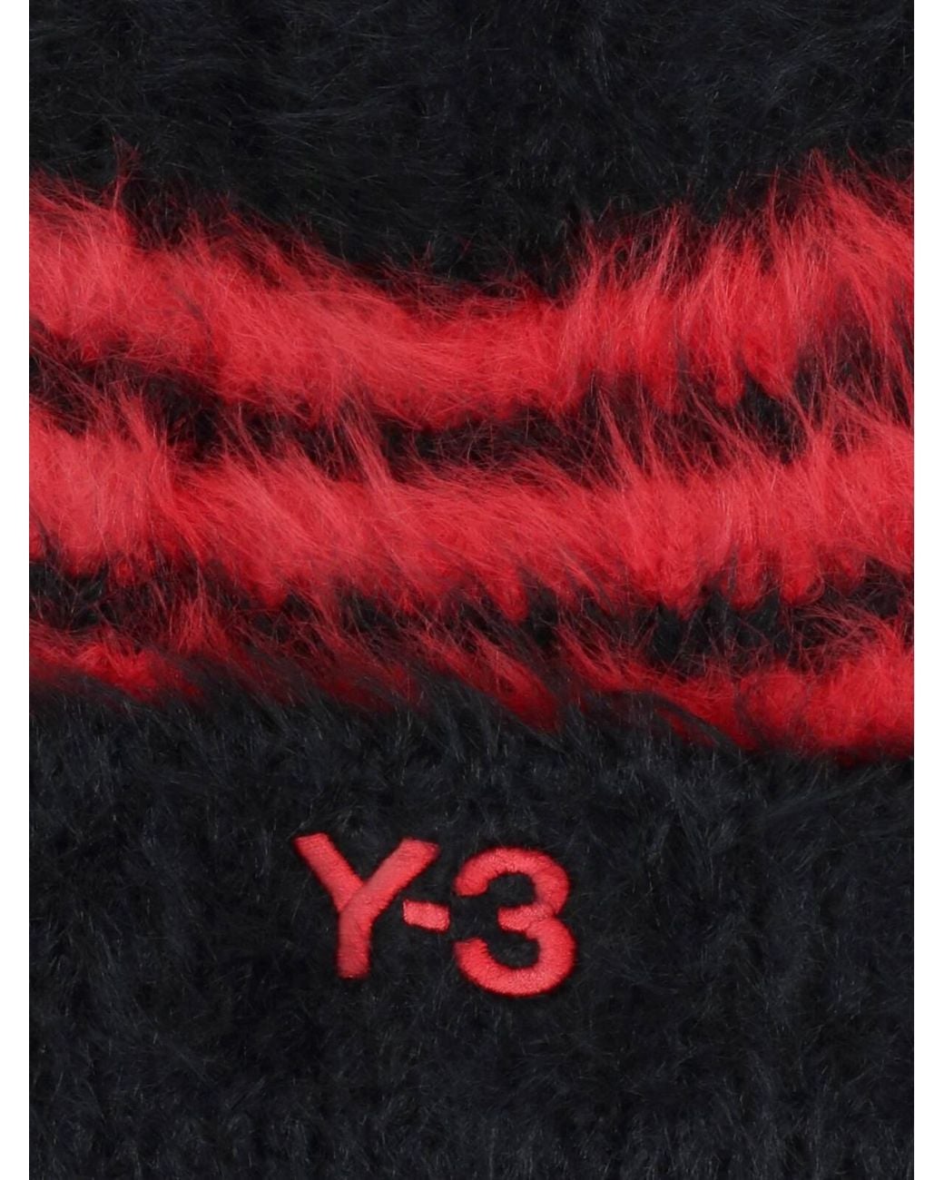 Y-3 Red Beanie "3 Stripes"