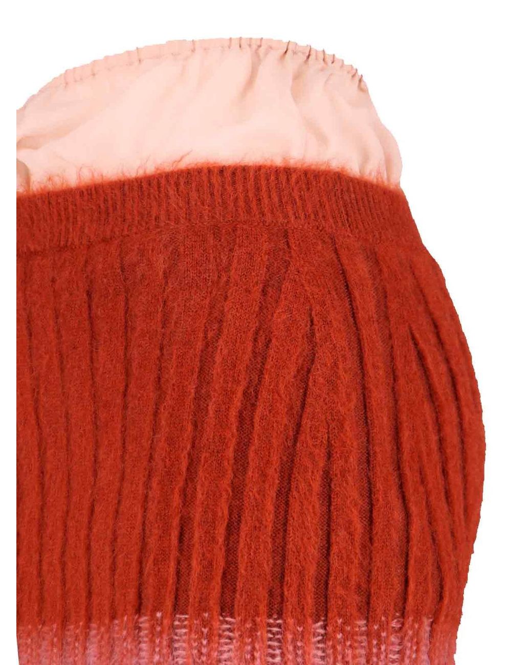 Fendi Red Mohair Blend Skirt