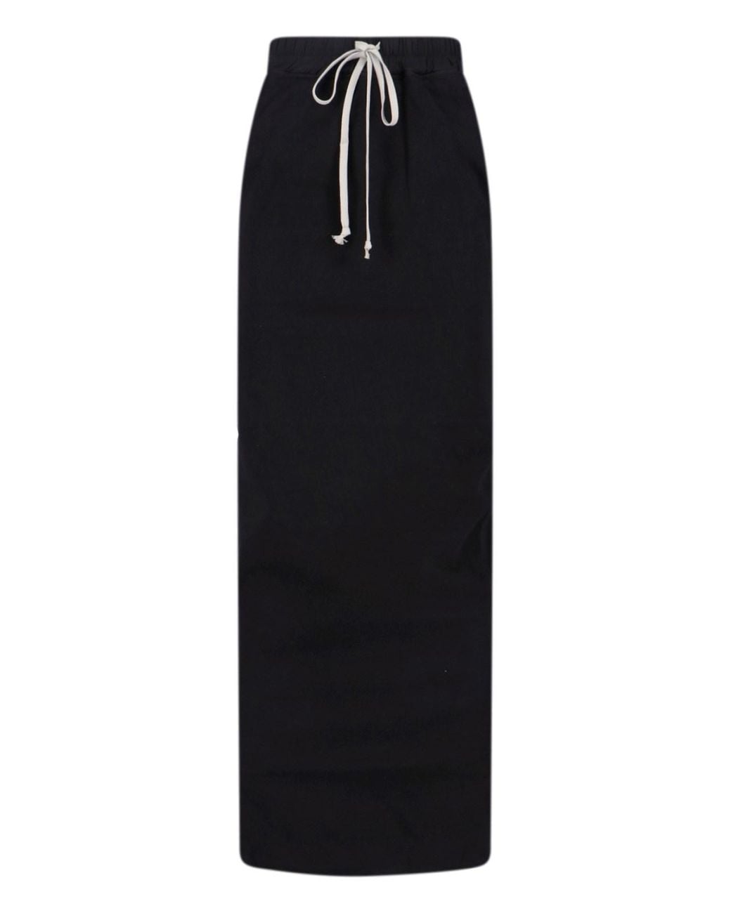 Rick Owens Black Maxi Pencil Skirt With Draped Detail