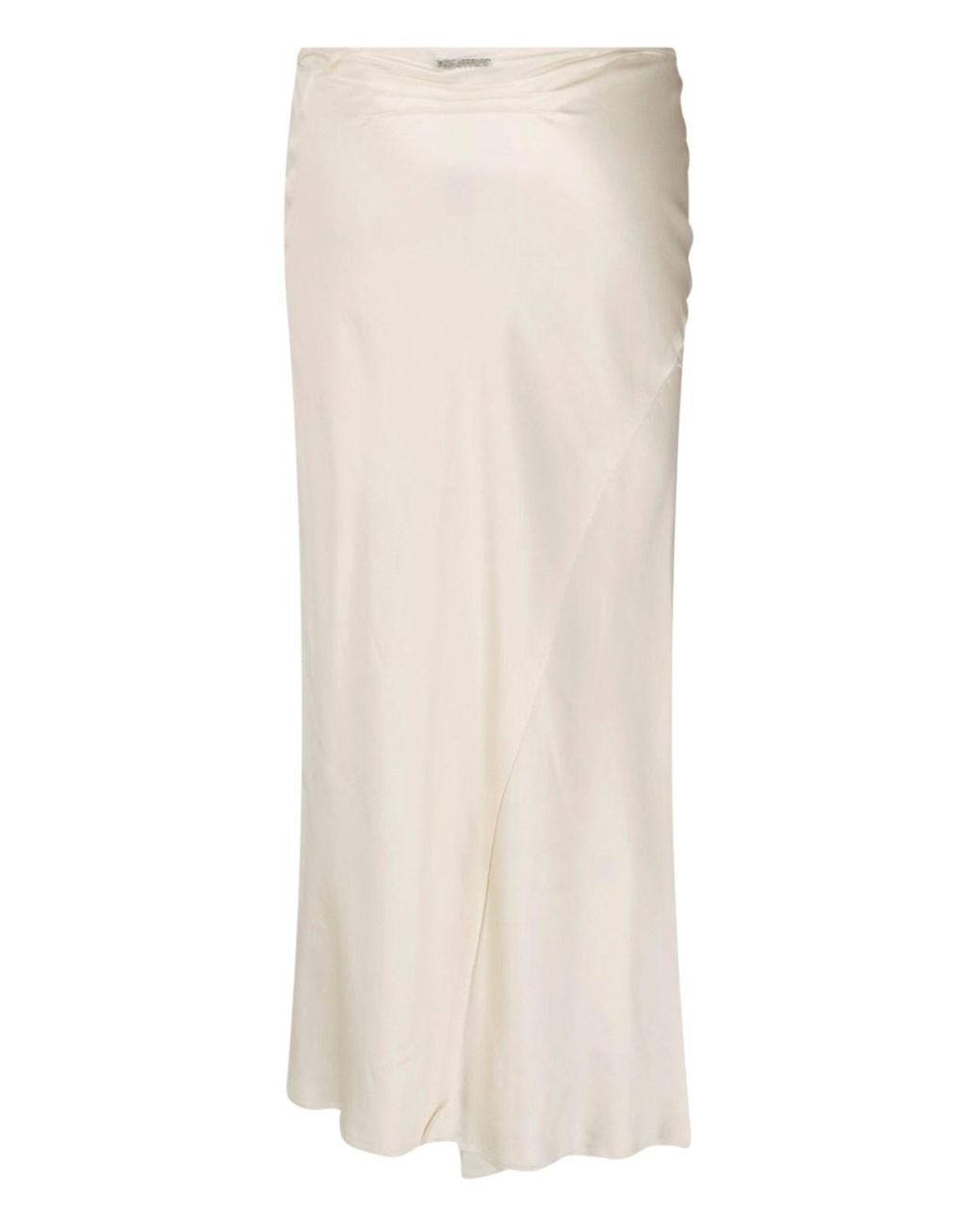 The Attico White Draped Asymmetrical Midi Skirt
