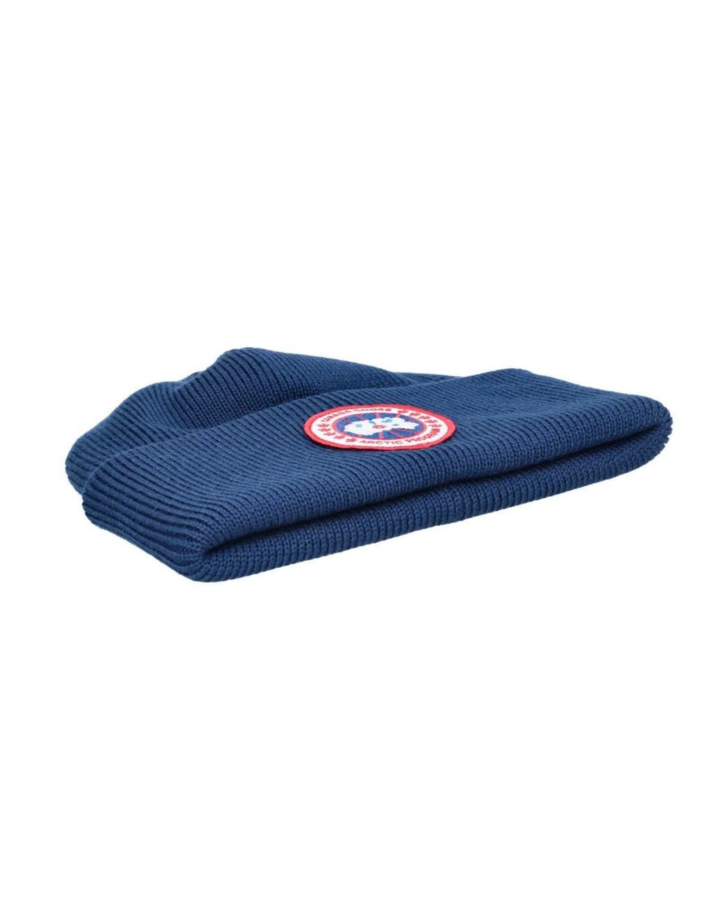 Canada Goose Blue Beanie With Logo for men