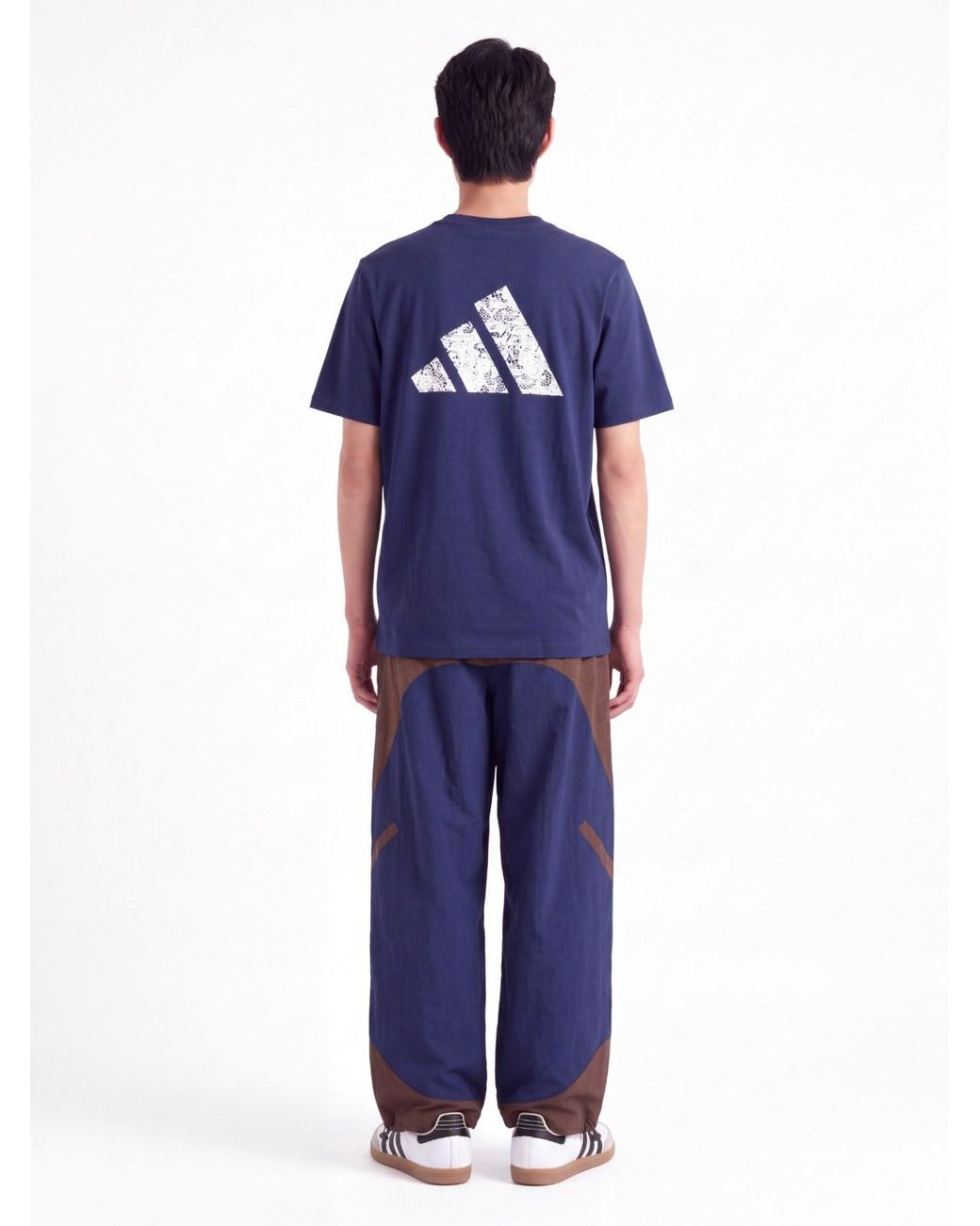 Adidas Blue Cotton Graphic T-Shirt for men