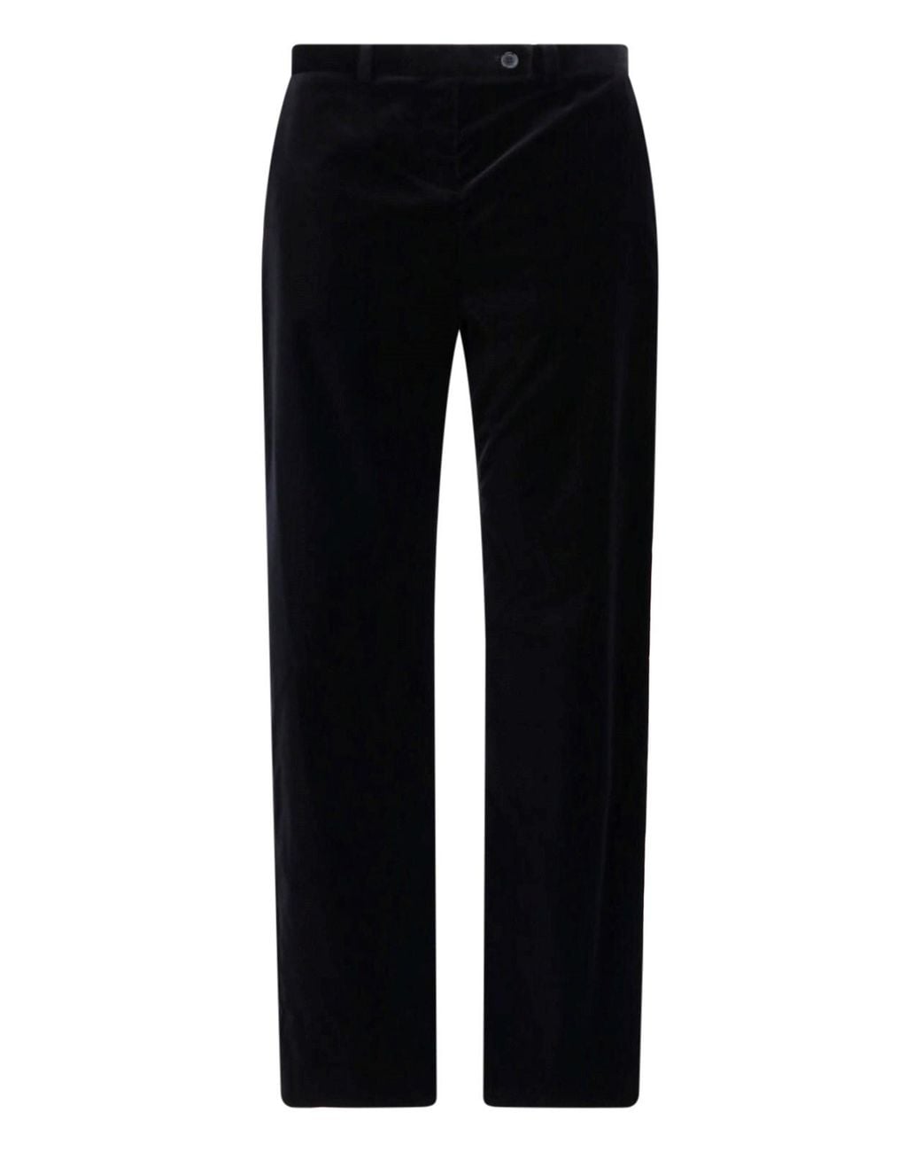 Khaite Black Straight Velvet Trousers "Hunter"