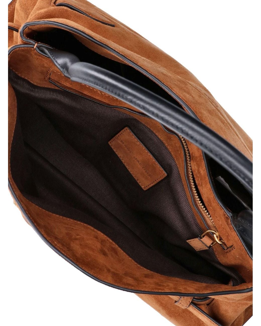Marc Jacobs Brown Suede Shoulder Bag With Buckle Detail