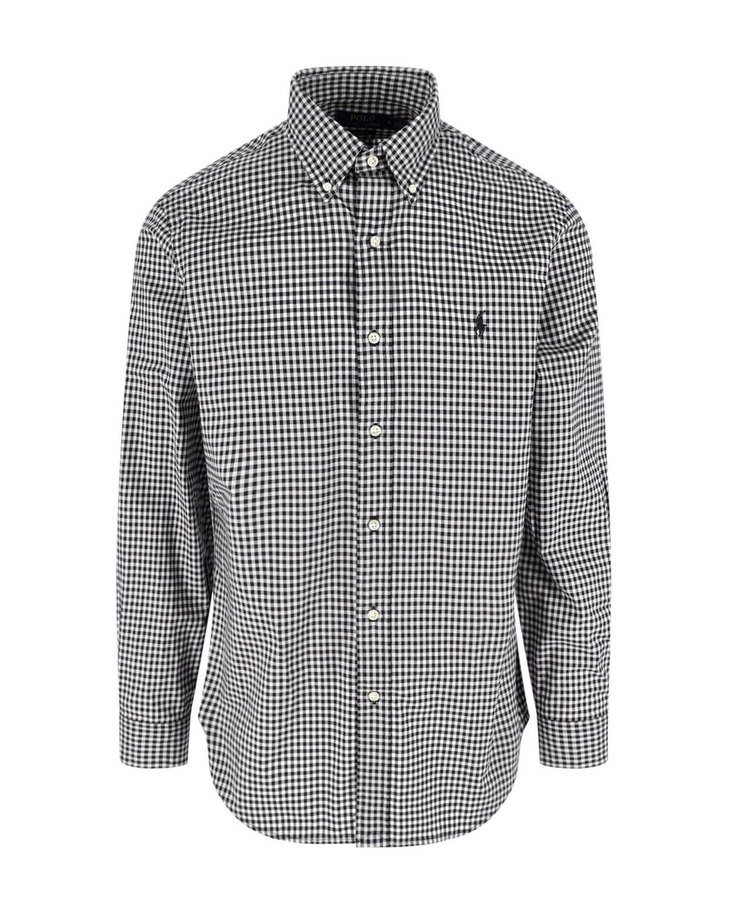 Polo Ralph Lauren Gray Gingham Button-Down Shirt for men