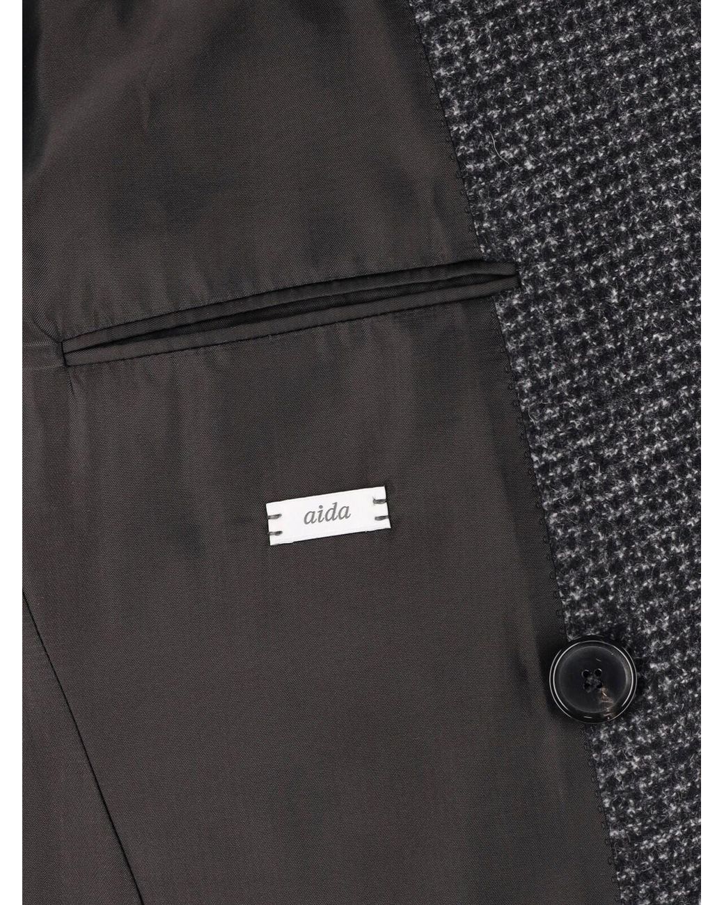 Caruso Black Double-Breasted Cashmere Coat for men