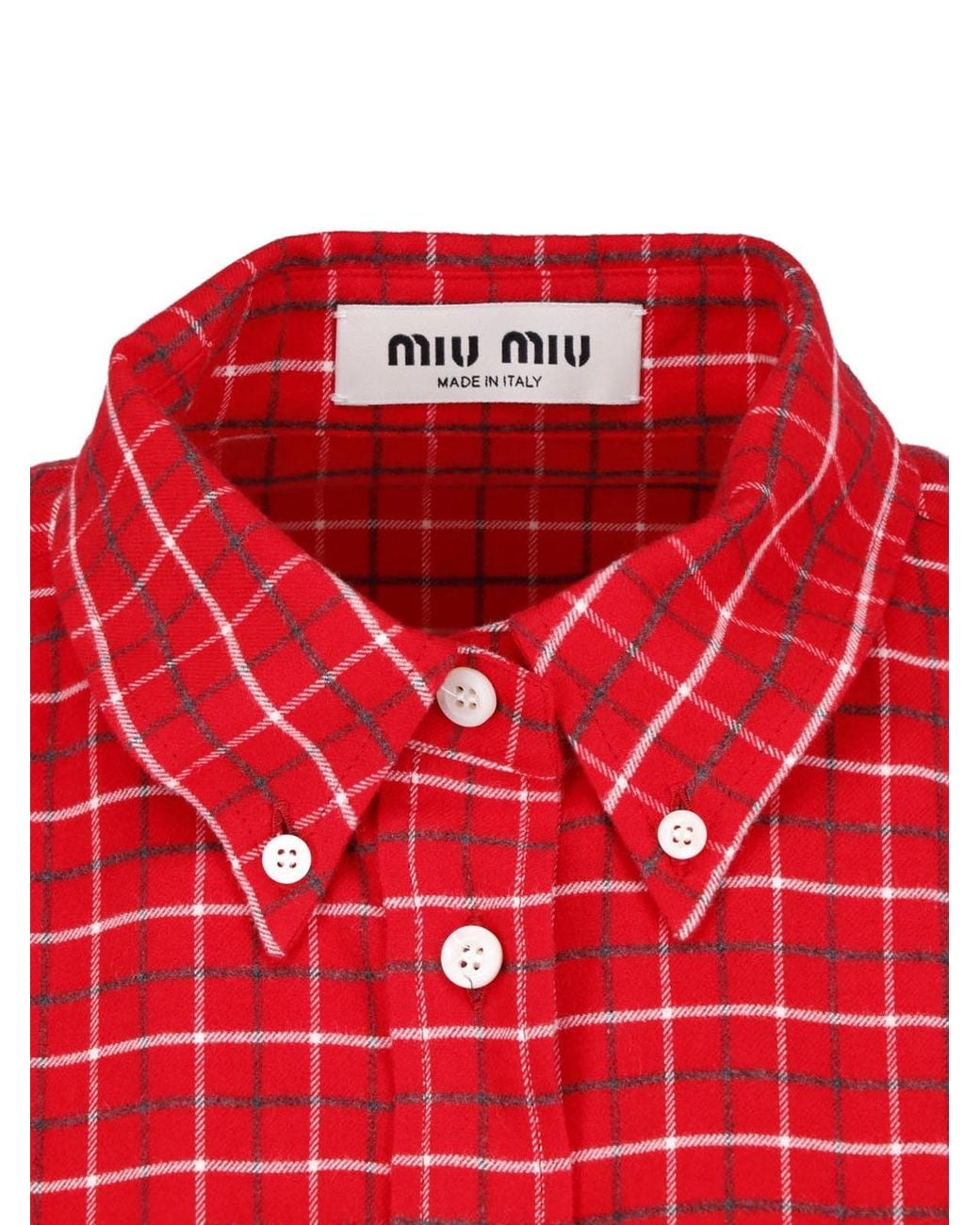 Miu Miu Red Checked Shirt