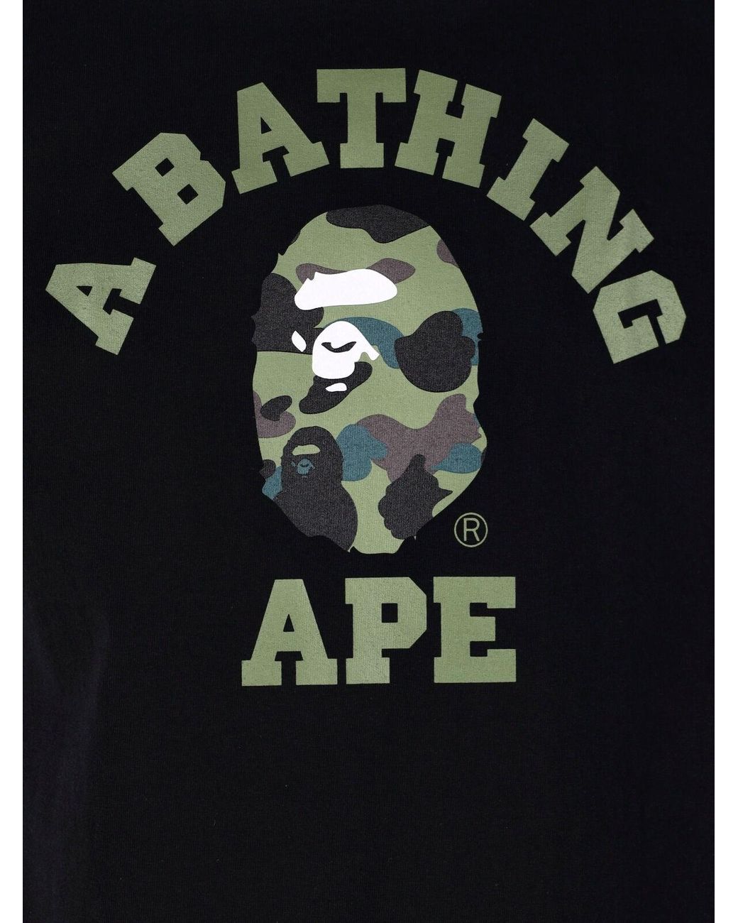 A Bathing Ape Black Camo Ape Graphic T-Shirt for men