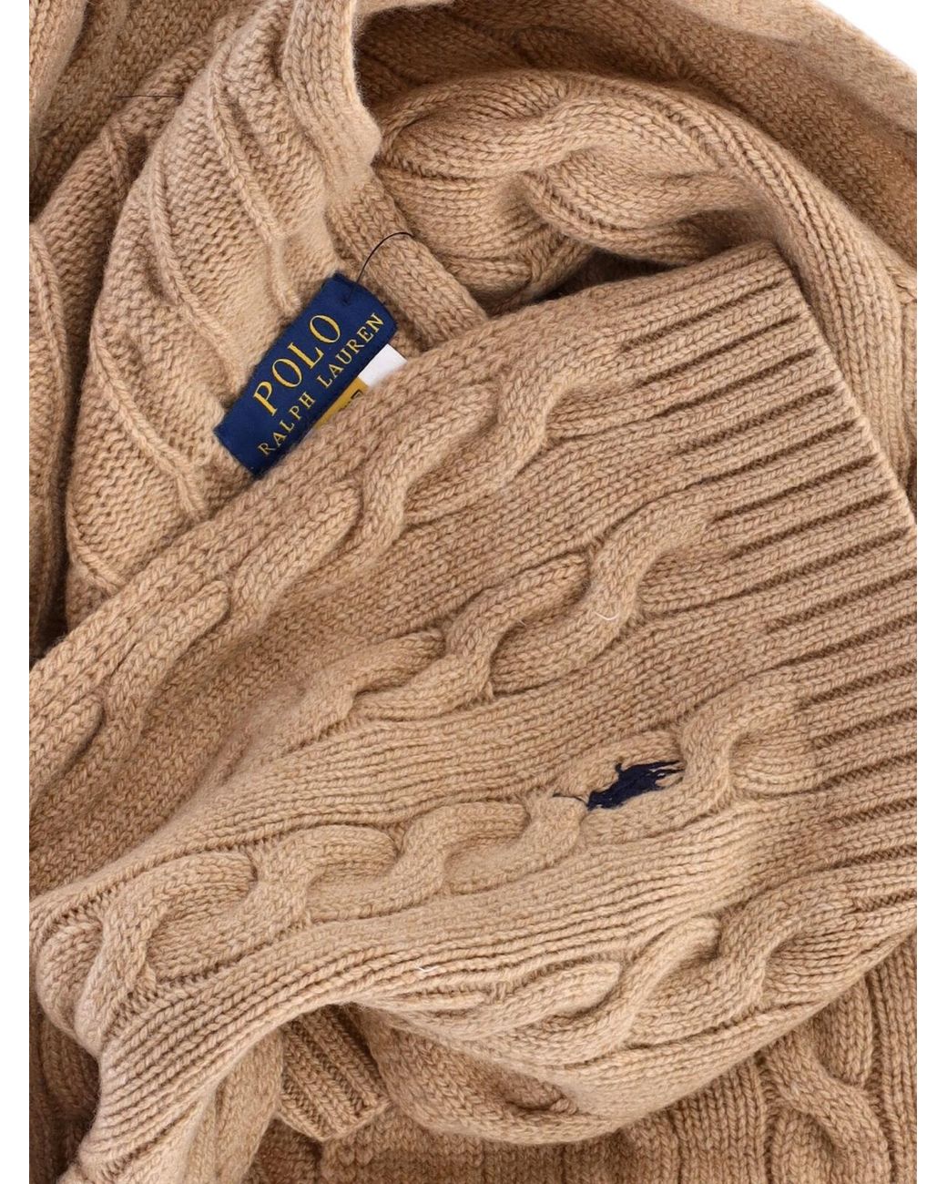 Polo Ralph Lauren Natural Cable-Knit Wool-Cashmere Scarf for men