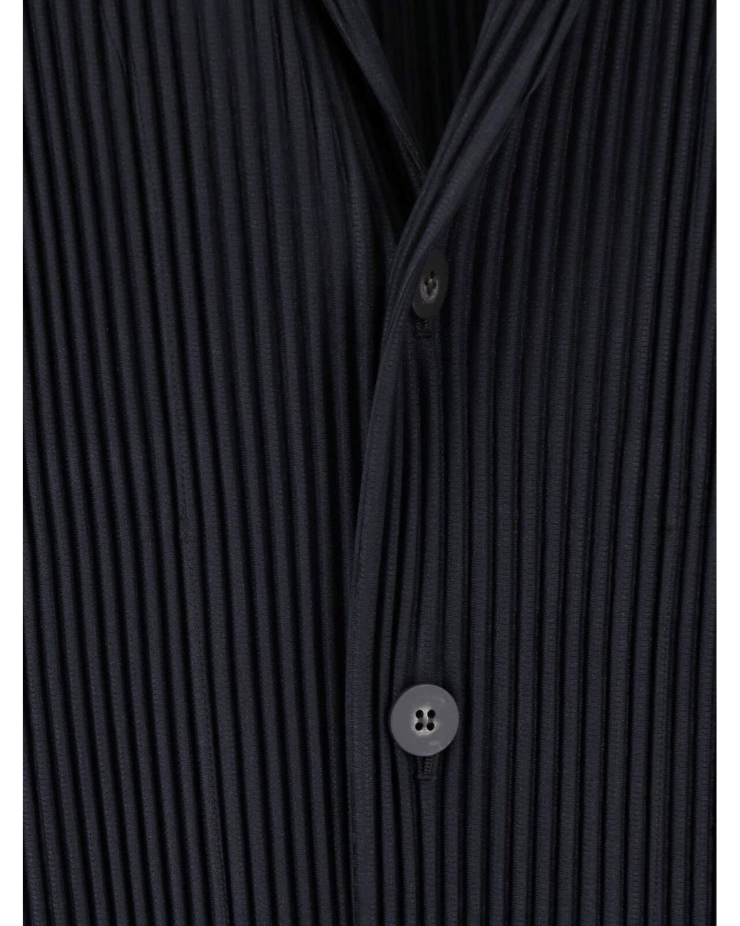 Homme Plissé Issey Miyake Blue Pleated Polyester Jacket for men
