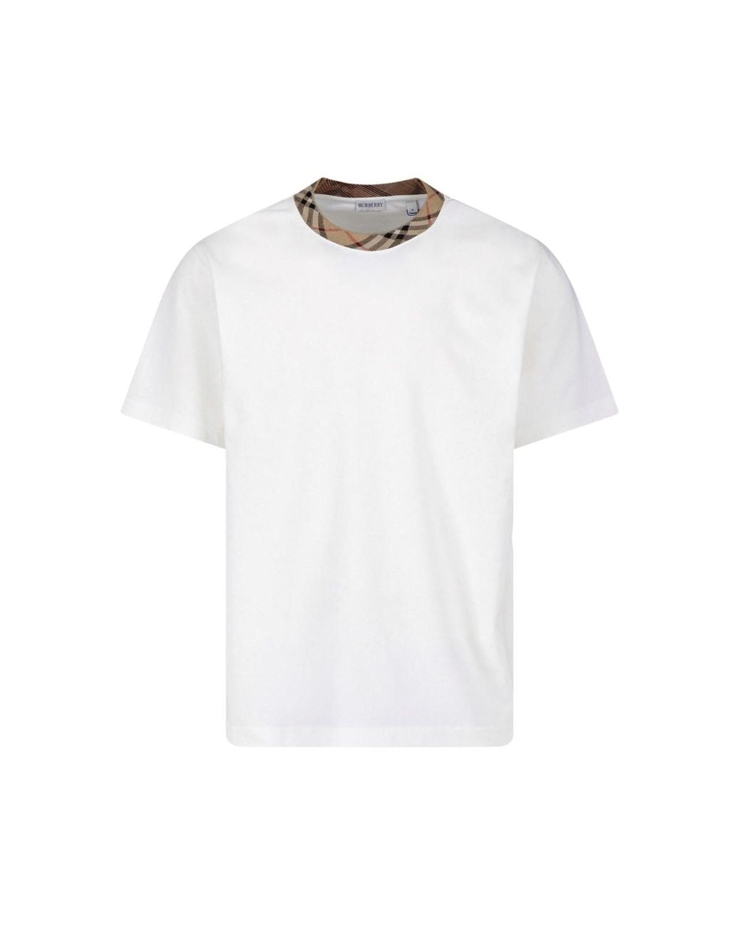 Burberry White T-Shirt “Check” for men