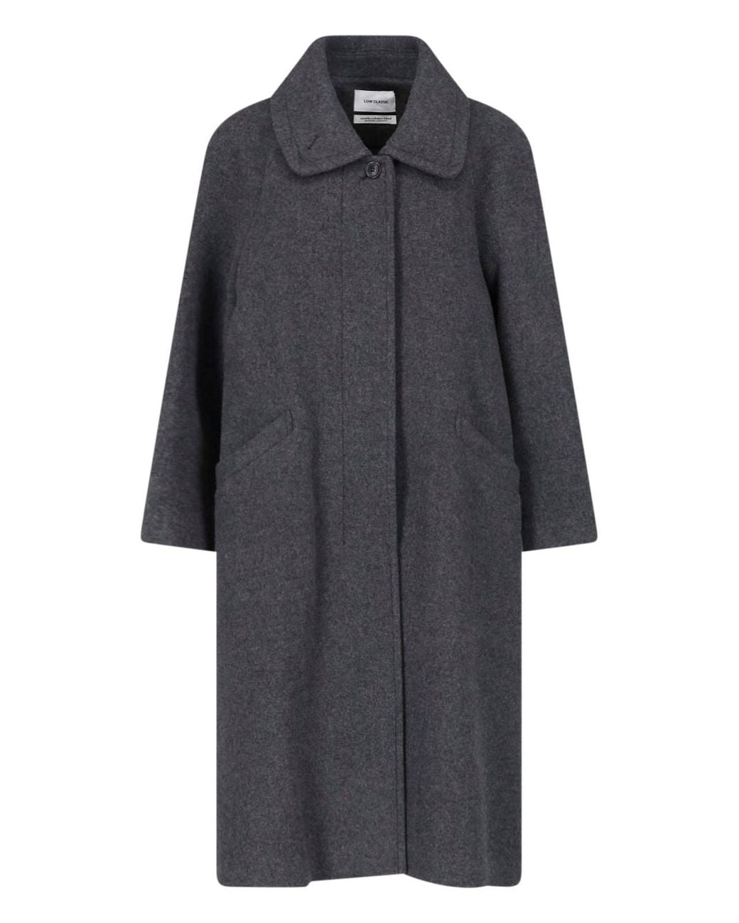 Low Classic Gray Wool And Cashmere Blend Coat