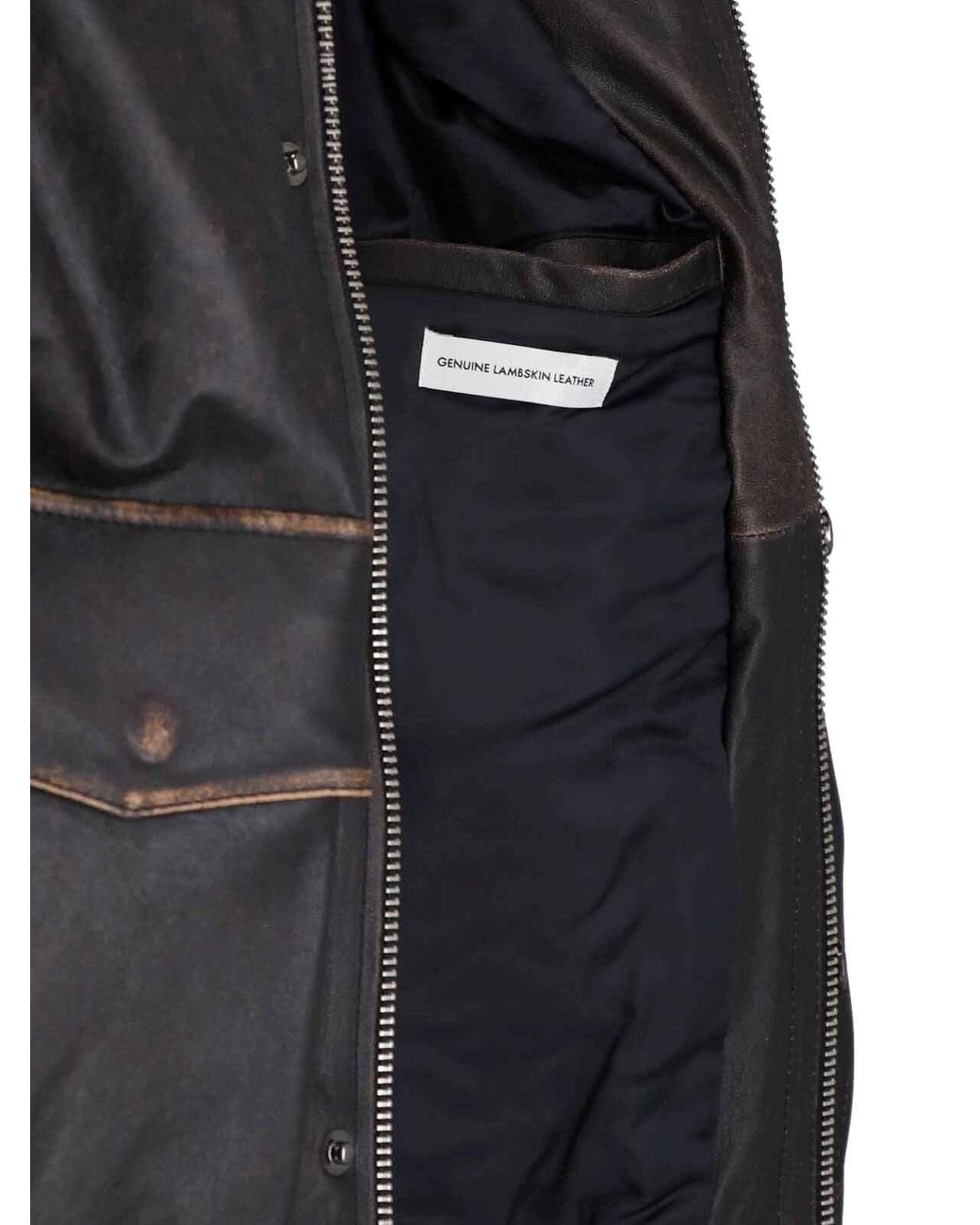 DUNST Black Leather Bomber Jacket for men