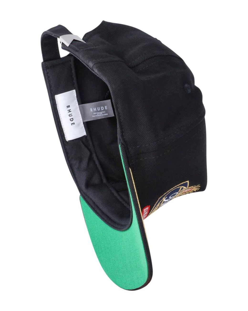 Rhude Black Embroidered Graphic Baseball Cap for men