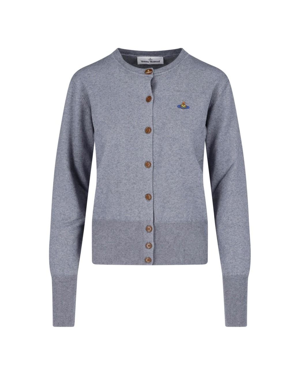 Vivienne Westwood Blue Classic Button-Up Cardigan With Ribbed Hem