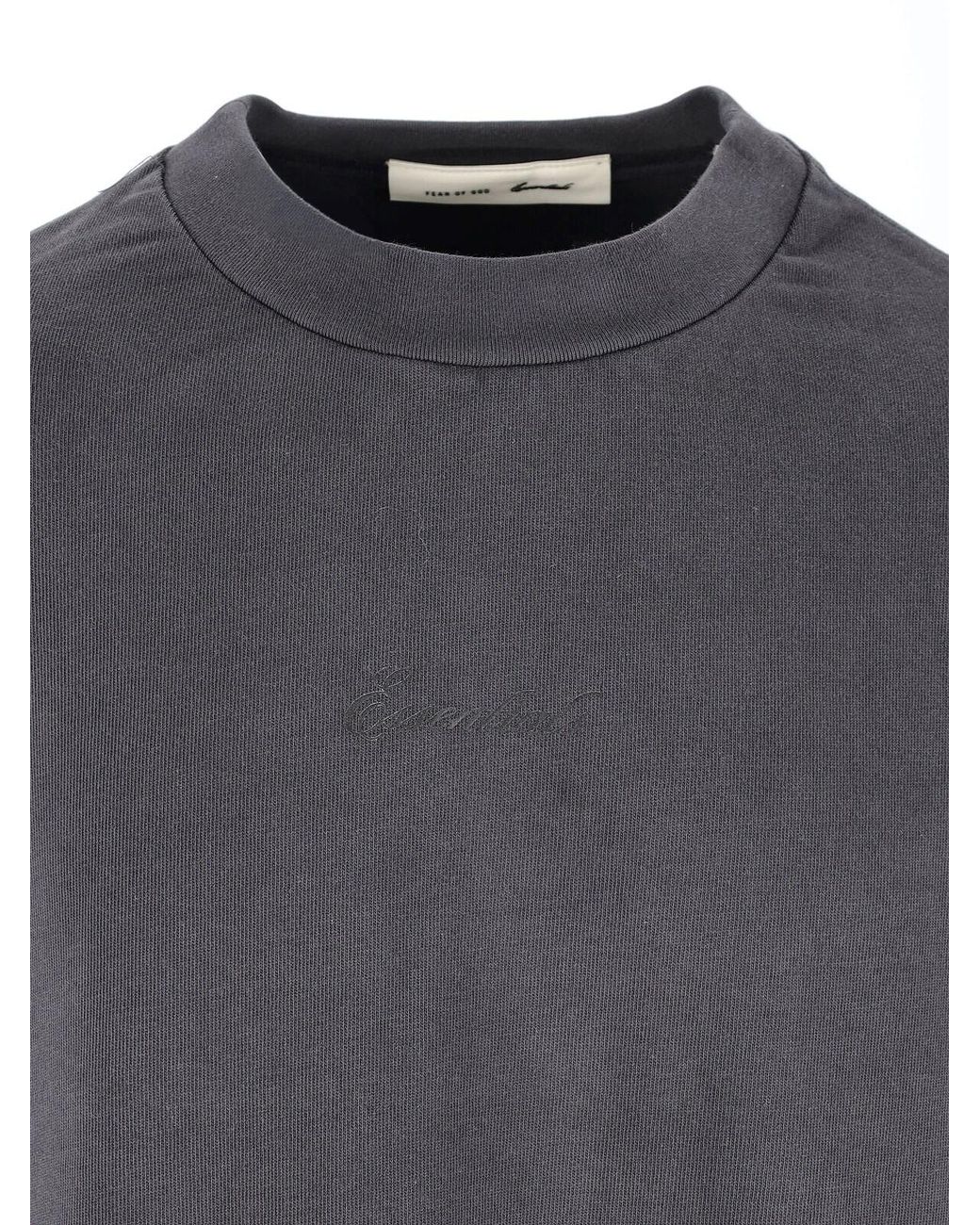 Fear Of God Blue Relaxed Fit Mock Neck T-Shirt for men