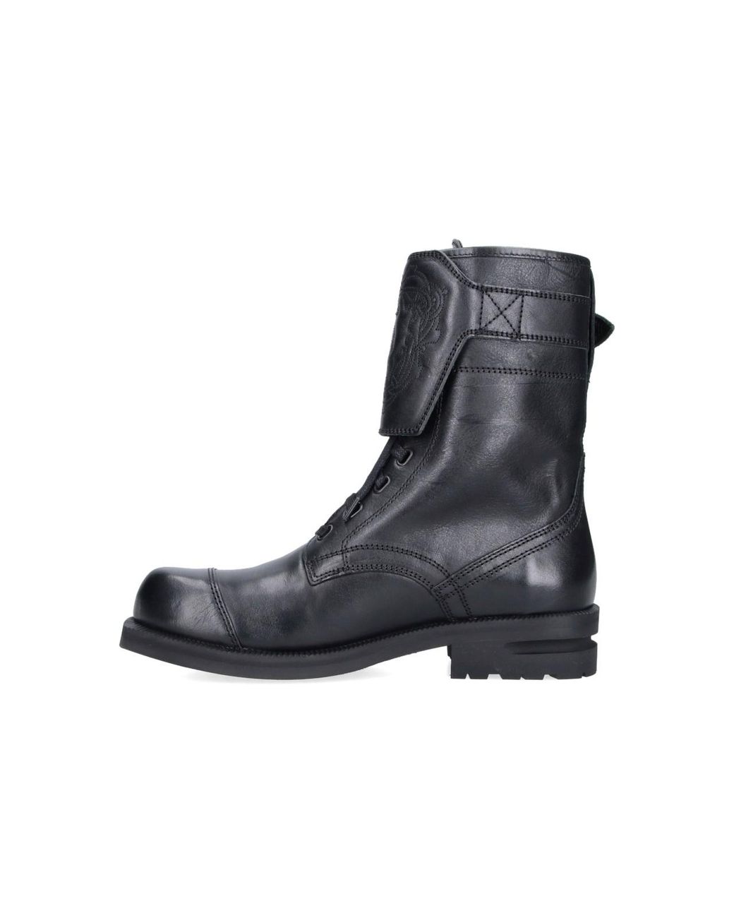 Kiko Kostadinov Black Lace-Up Buckle Leather Boots for men