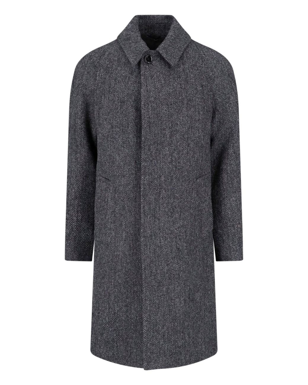 Lardini Gray Wool Coat for men