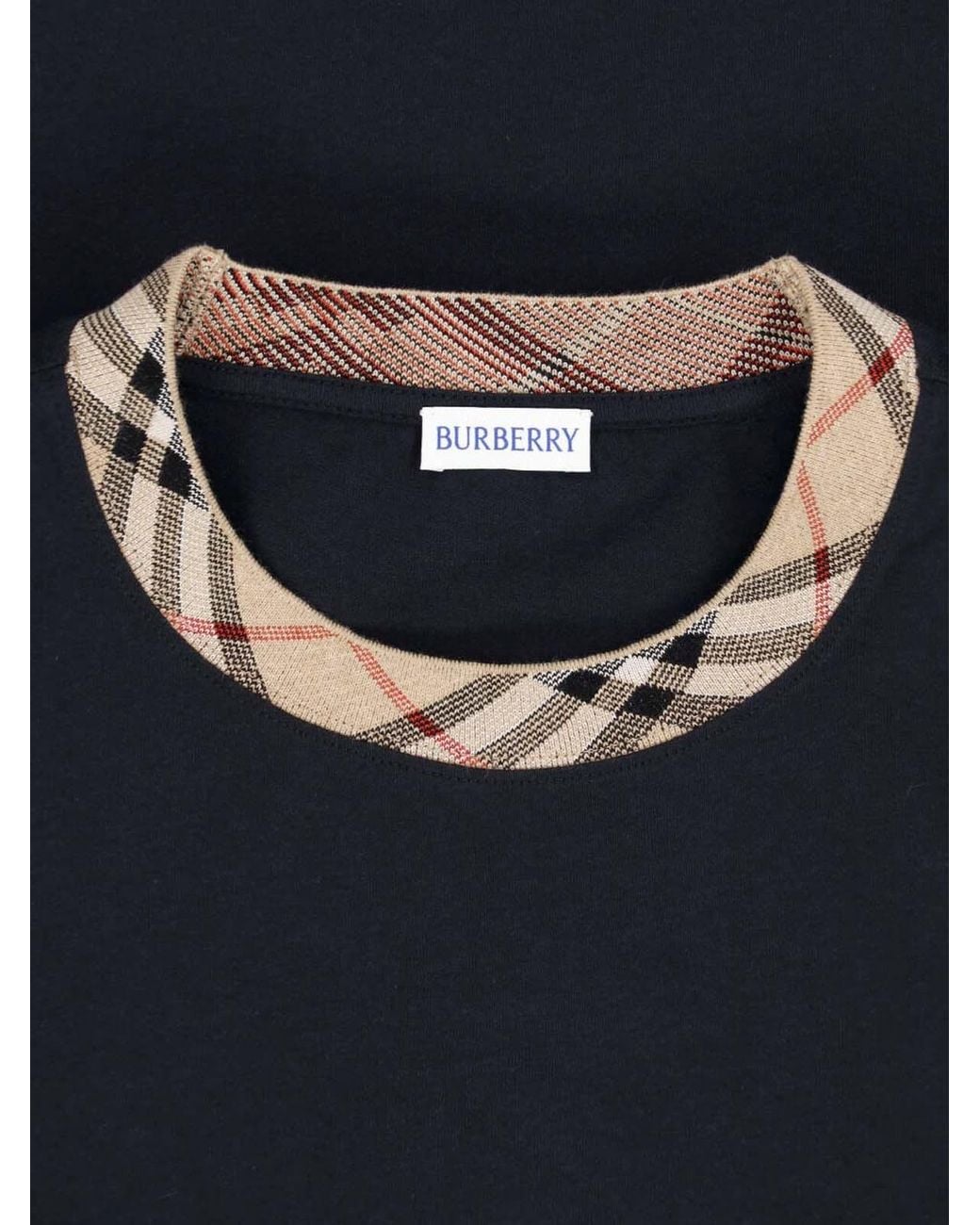 Burberry Blue T-Shirt “Check” for men