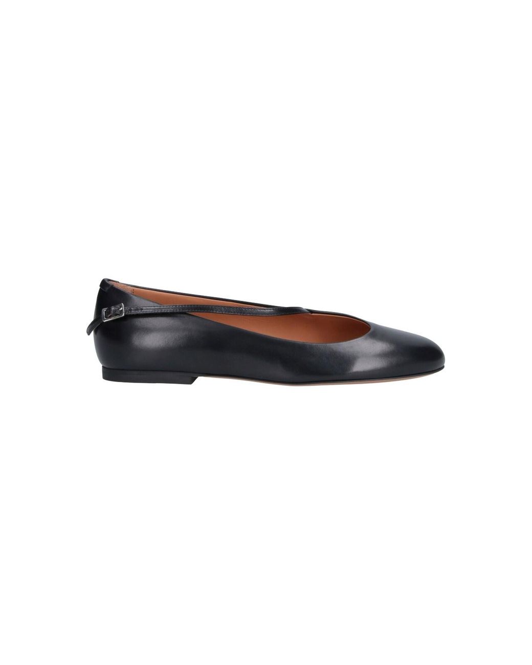 Jil Sander Black Elyss Round Toe Ballerina Flats